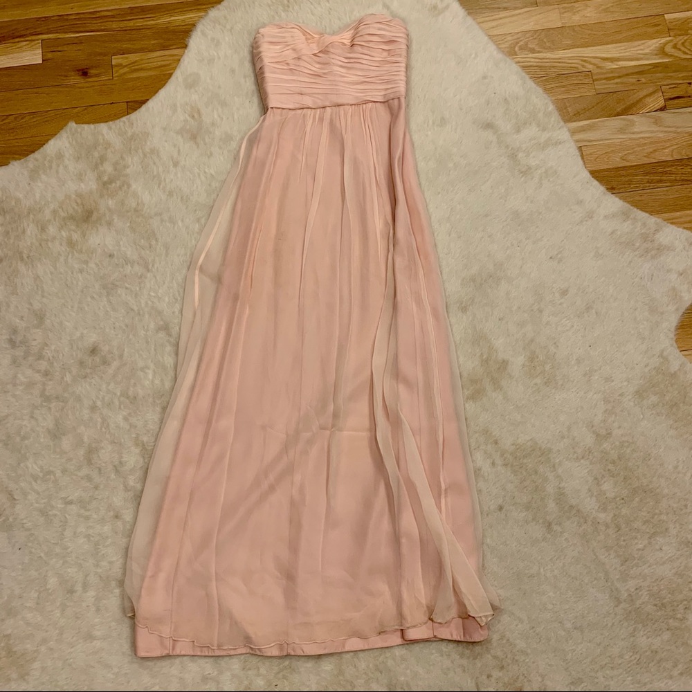 Amsale Chiffon Strapless Bridesmaid Dress